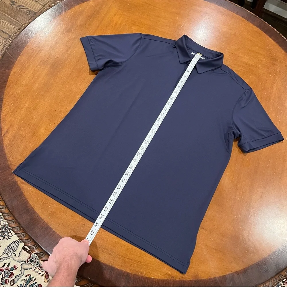 Mizzen + Main Men’s Versa Short-Sleeve Performance Polo Navy Large Trim Golf - Picture 14 of 16